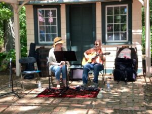 Musicians playing and singing