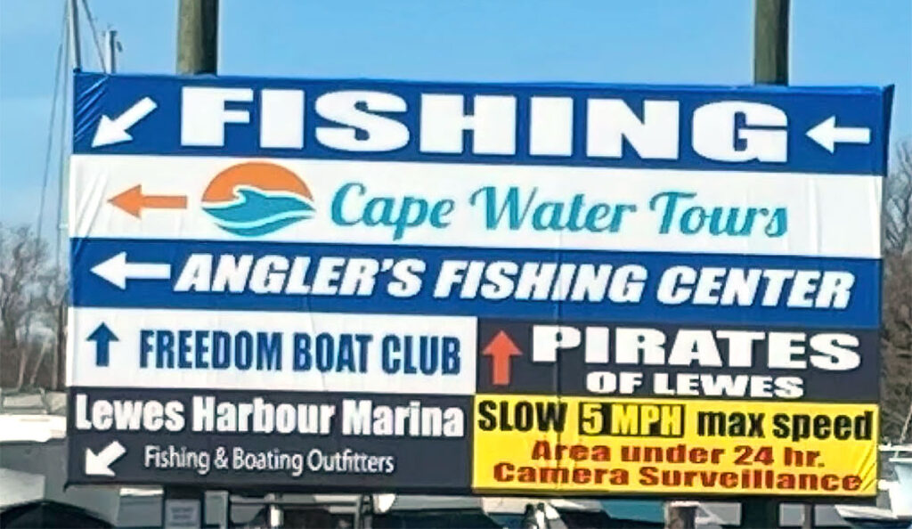 Sign from dock